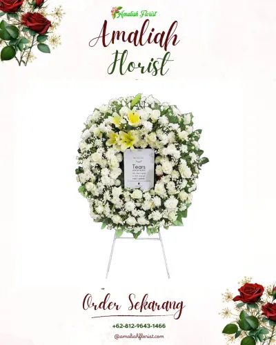Krans Bunga Duka Cita di Pengadegan
