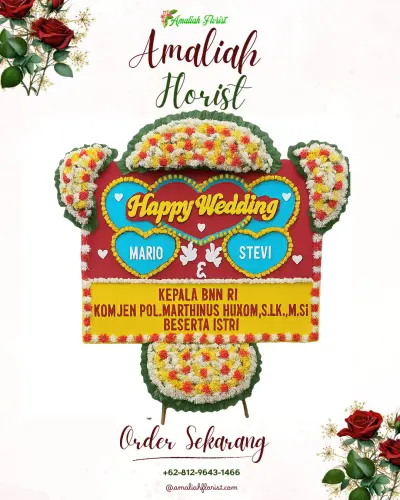Karangan Papan Bunga Pernikahan di Pengadegan